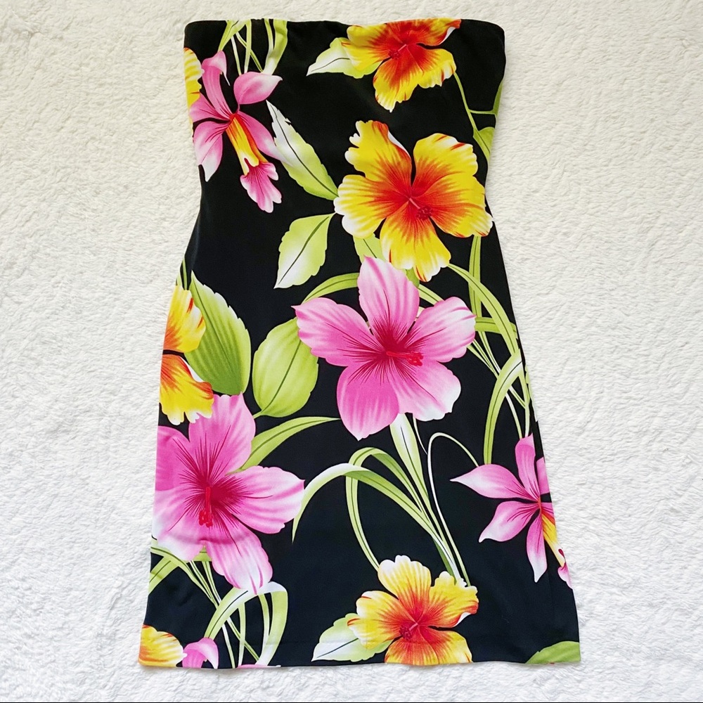 90’S VINTAGE CACHE FLORAL MINI DRESS